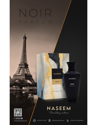 Aqua Parfum Naseem Noir | Perfume Unisex con Bergamota, Jazmín y Ámbar